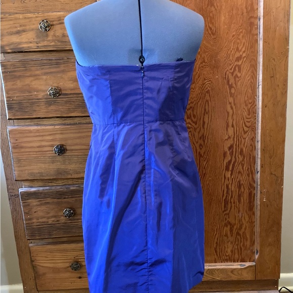 J. Crew Blue Ruched Strapless Cocktail Dress - Picture 3 of 10